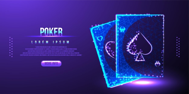 Poker card low poly wireframe mesh