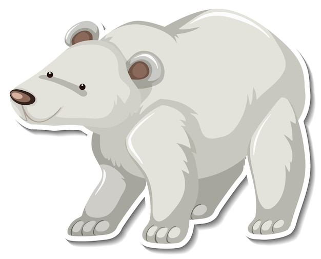 Free vector polar bear animal cartoon sticker