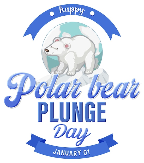 Free Vector polar bear plunge day banner design