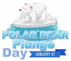 Free vector polar bear plunge day banner design