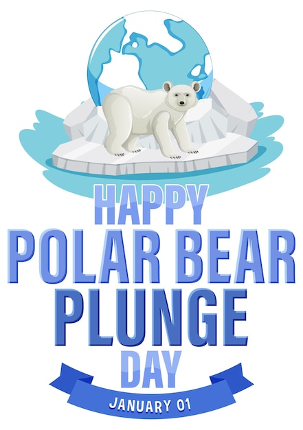 Free vector polar bear plunge day banner design