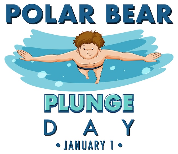 Free Vector polar bear plunge day january icon