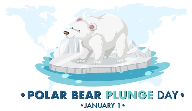 Free vector polar bear plunge day january icon