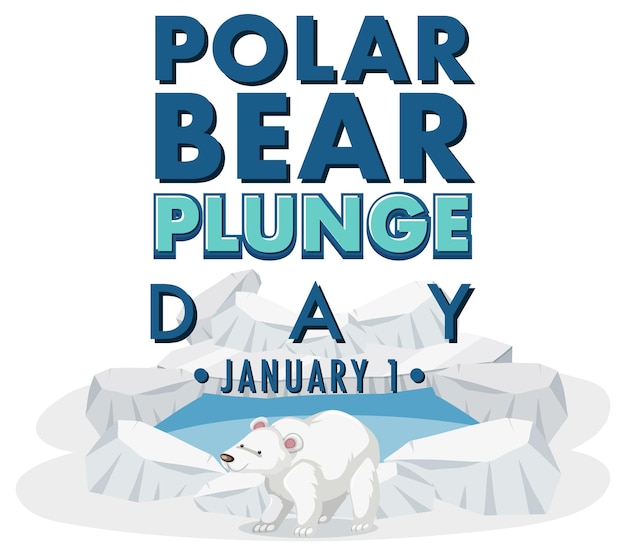 Free vector polar bear plunge day january icon