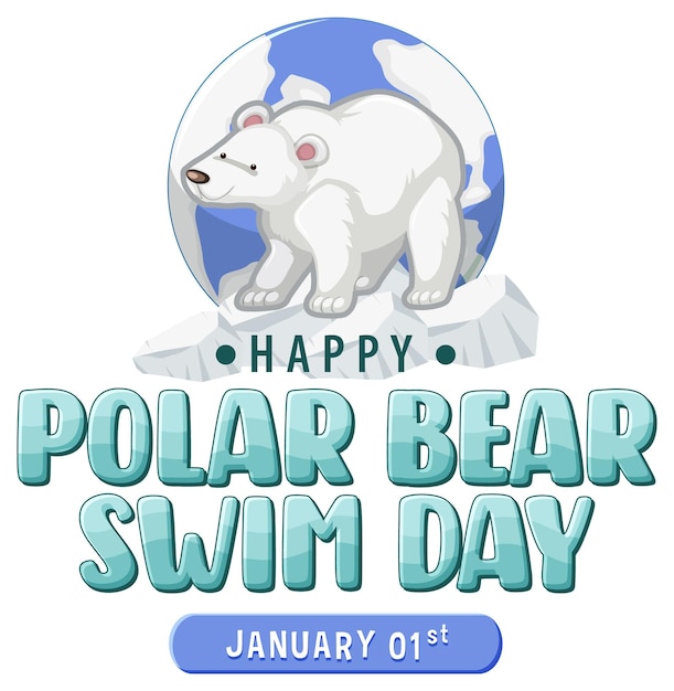 Free vector polar bear swim day banner design