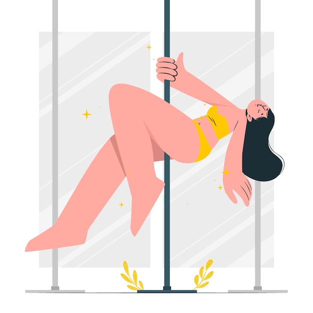 Pole dance concept illustration