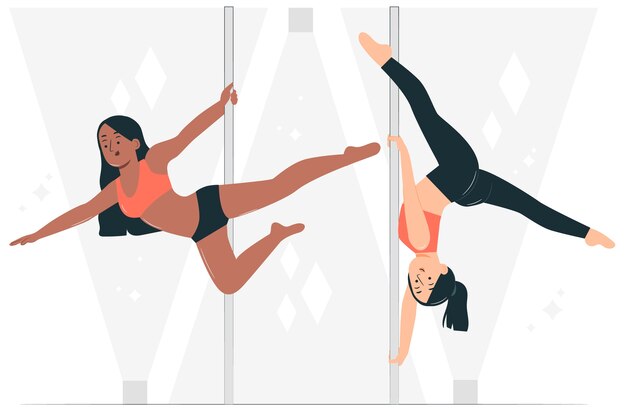 Pole dance concept illustration