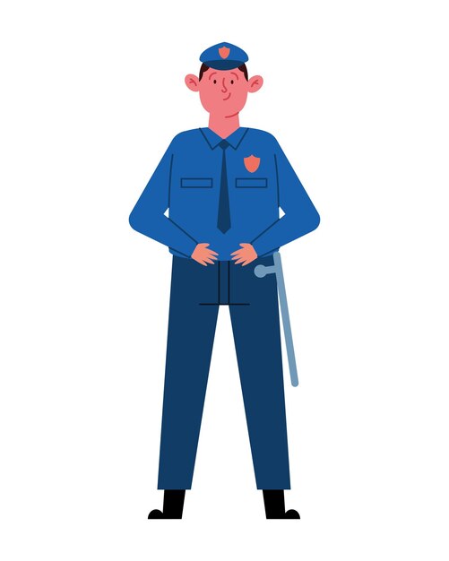 police day illustration with a police man