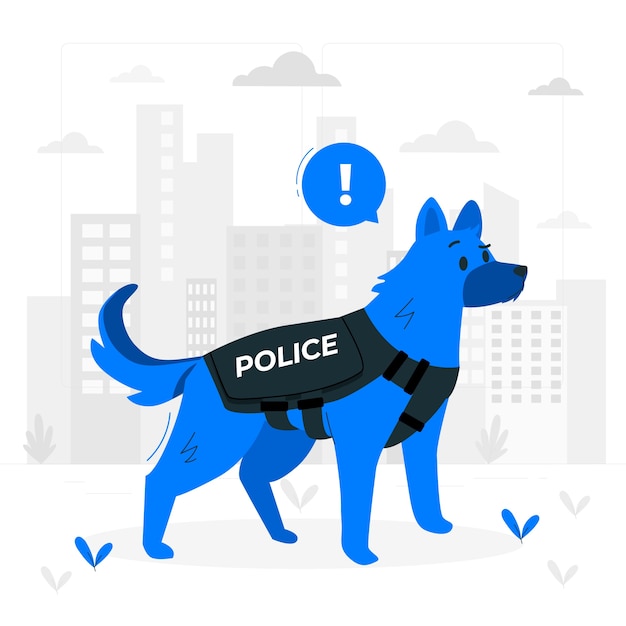 Free Vector police dog concept illustration