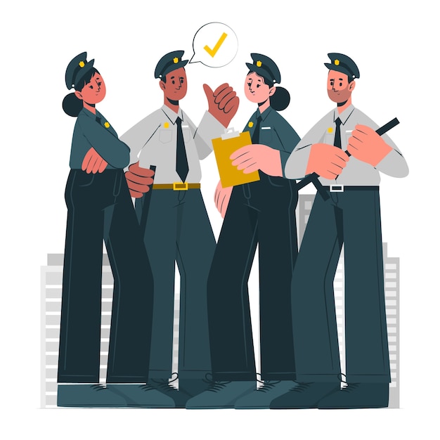 Free vector police officers concept illustration