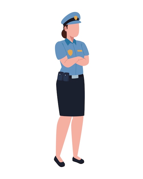 Free Vector police standing avatar