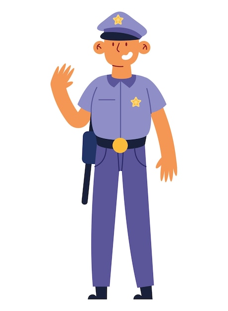 Free Vector police standing smiling