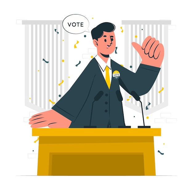 Free vector political candidate concept illustration