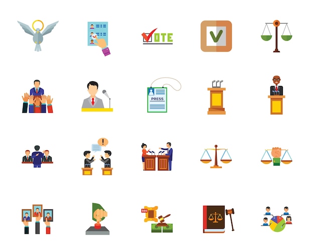 Politics icon set