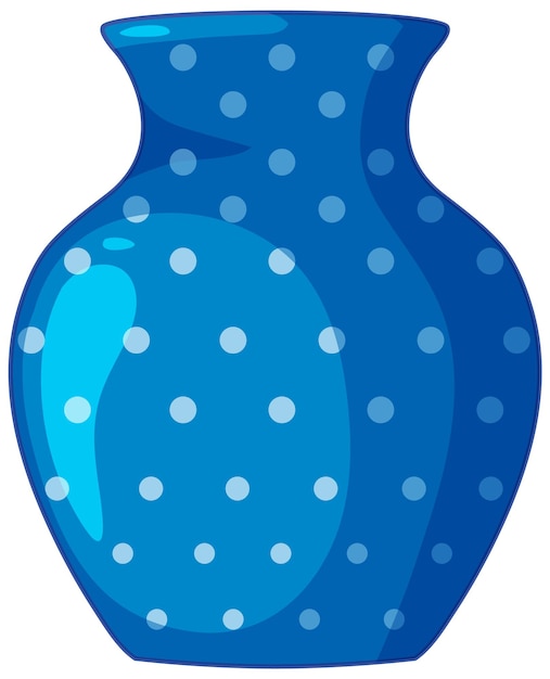 Free Vector polkadotted blue vase illustration