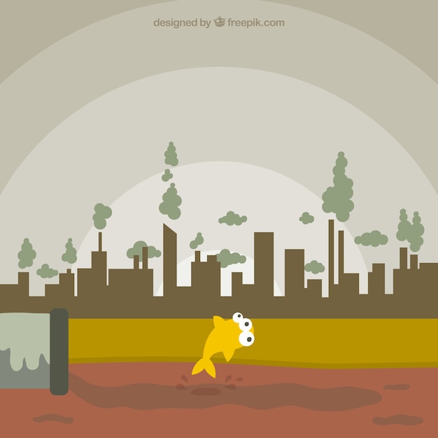 Free Vector polluted city concept