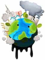 Free vector a polluted earth