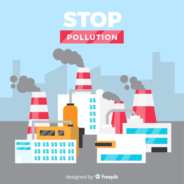 Pollution concept background flat style