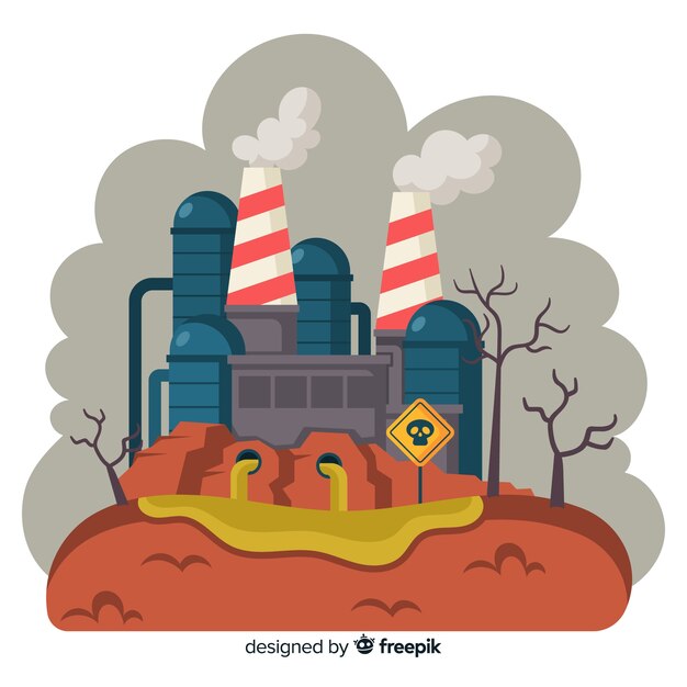 Pollution concept background flat style