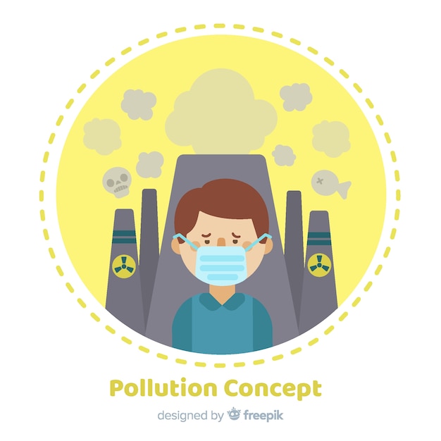 Free Vector pollution concept background flat style