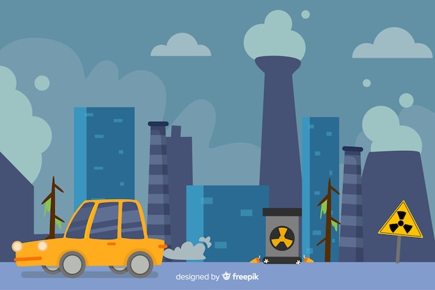 Pollution concept background flat style