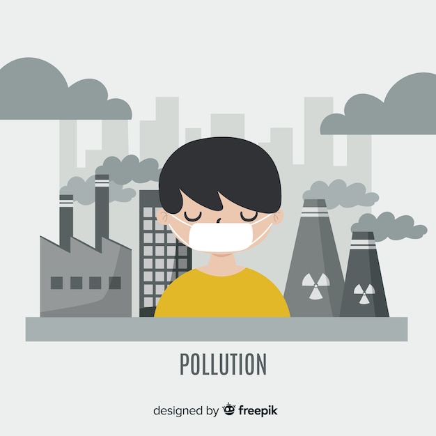 Free Vector pollution concept background flat style