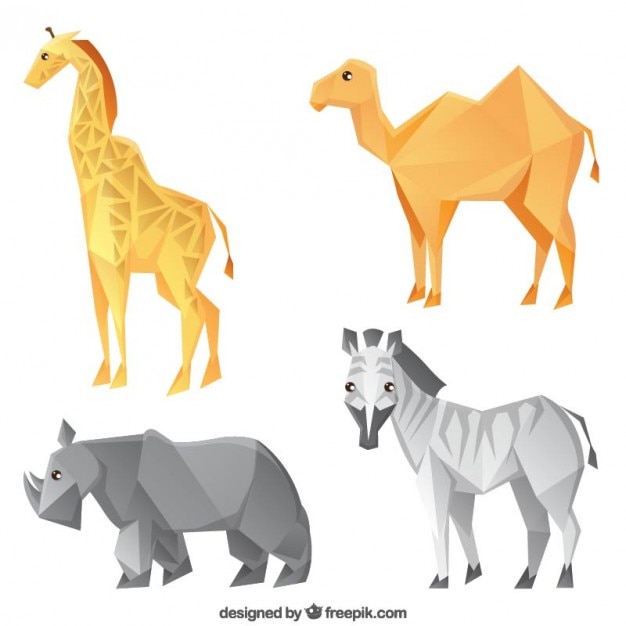 Free vector polygonal animal collection