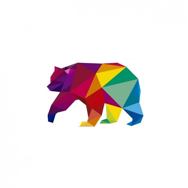 Free vector polygonal bear illustration