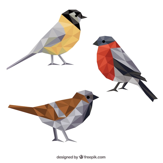 Free Vector polygonal birds