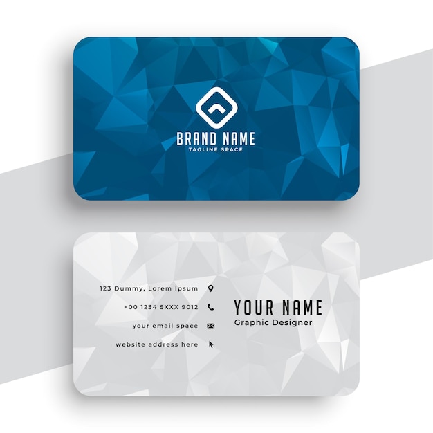 Free Vector polygonal blue modern ready business card template