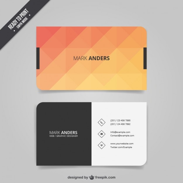 Free vector polygonal business card