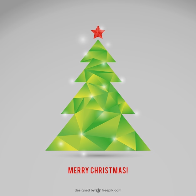 Polygonal Christmas tree vector