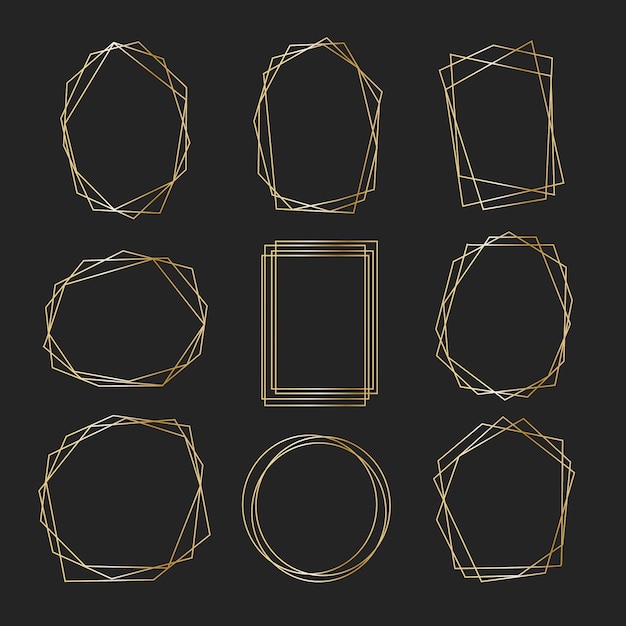 Polygonal golden frame collection