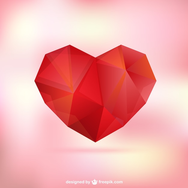 Free Vector polygonal heart for mothers day