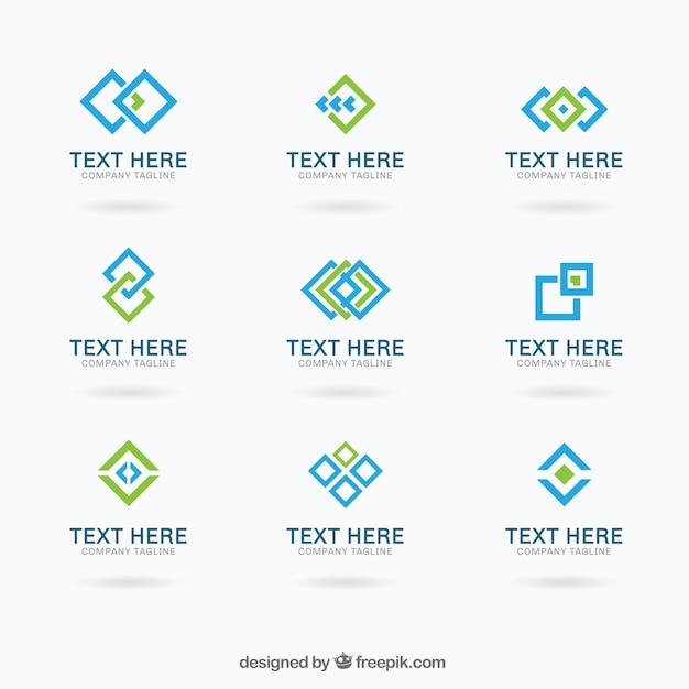 Free Vector polygonal logo template collection