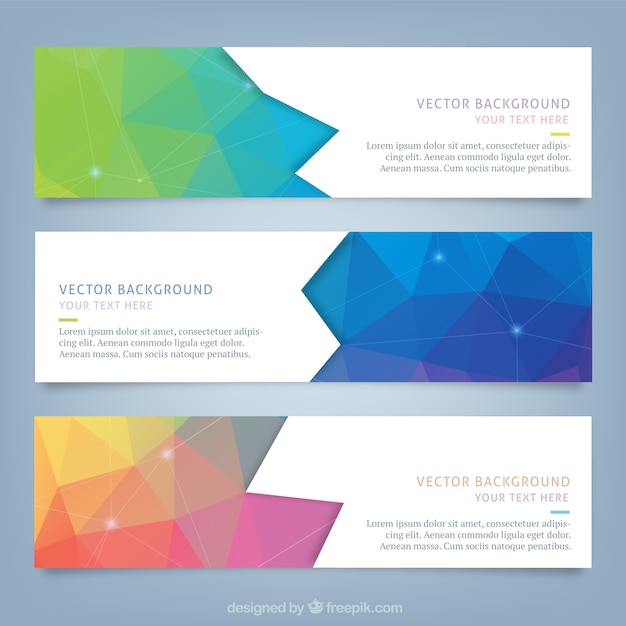 Polygonal web banner set