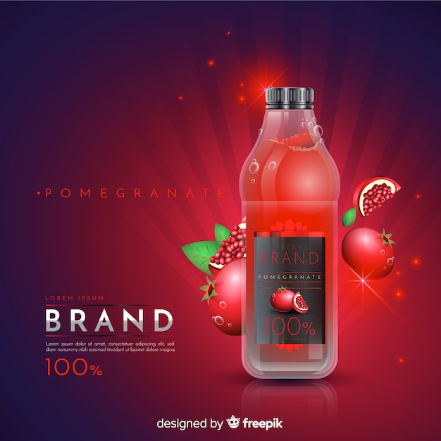 Free Vector pomegranate juice ad