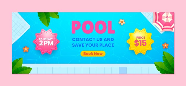 Pool party facebook cover template