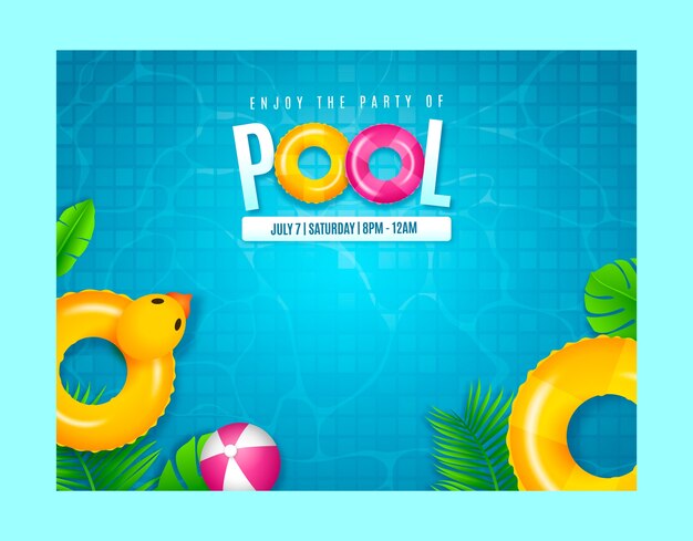 Pool party photocall template