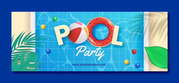 Free vector pool party template design