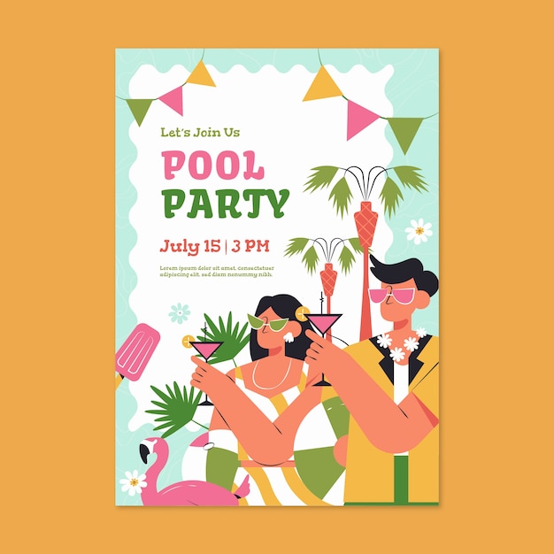 Free Vector pool party template design