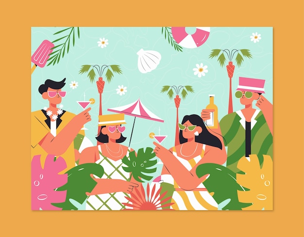 Free Vector pool party template design