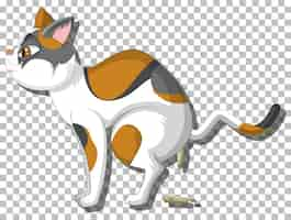 Free vector pooping cat cartoon character