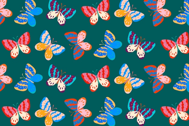 Free Vector pop art butterfly background, cute design vector