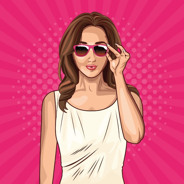 Pop art fashion and beautiful woman cartoon