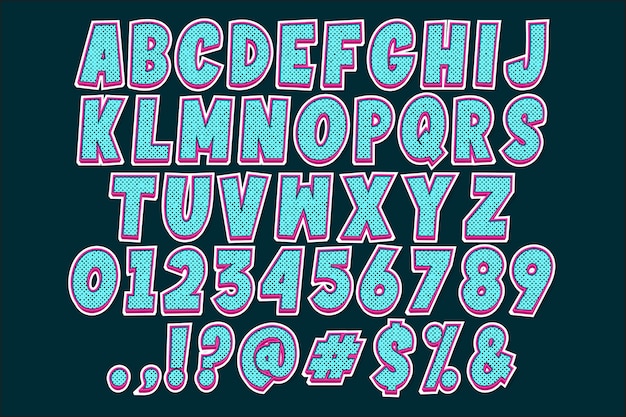 Pop art font and number