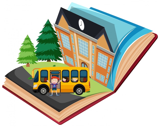 Free Vector pop up school book