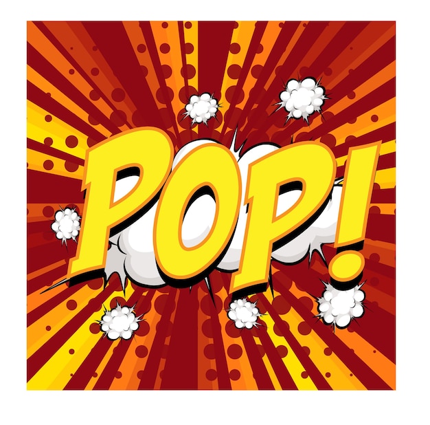 Free Vector pop wording comic speech bubble on burst