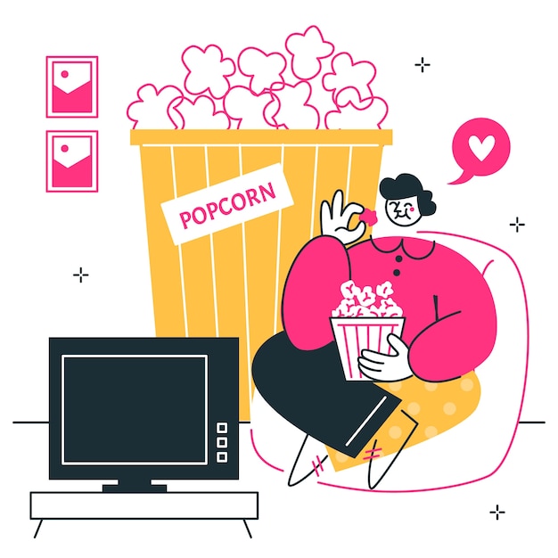 Free Vector popcorn concept illustration