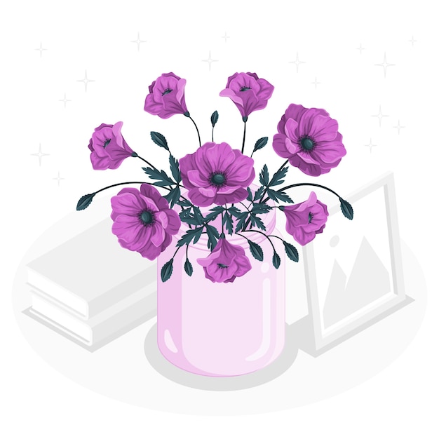 Free Vector poppy flower concept illustration